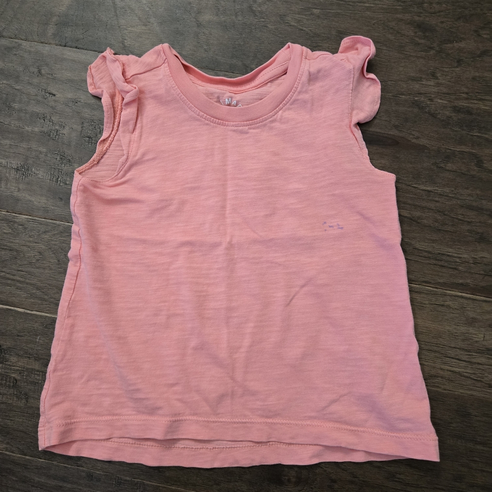 Primary Pink Ruffle Sleeve Tank Top